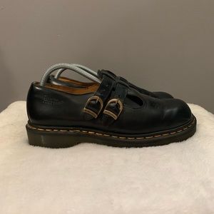 Dr. Martens Vintage Made in England  Mary Jane Black Leather 8065 Womens Sz 8 US